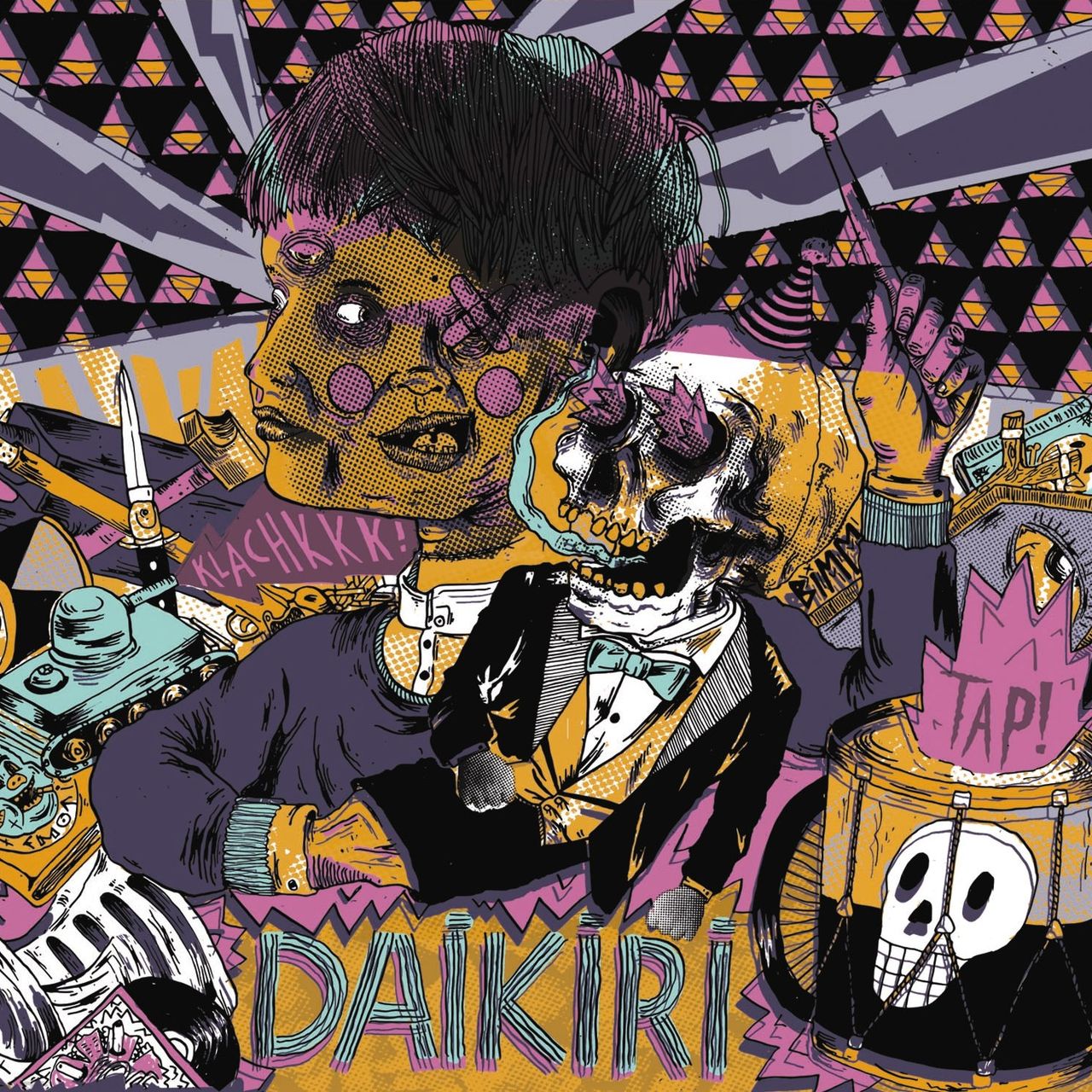 Drawing of many crazy characters