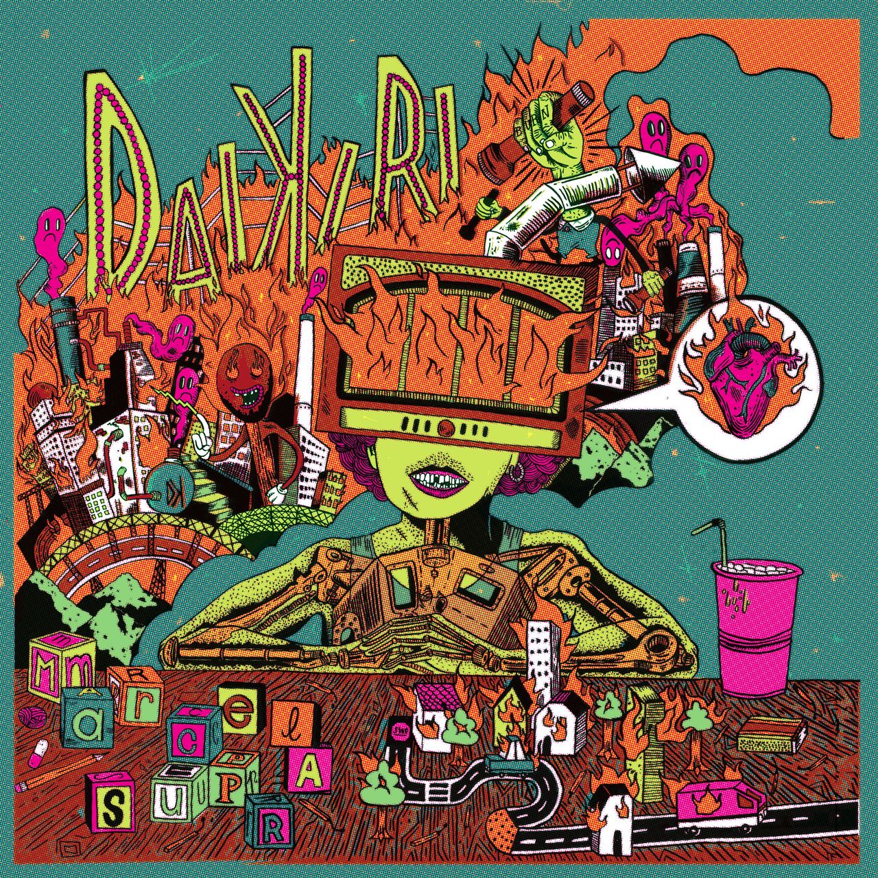 Drawing of many characters